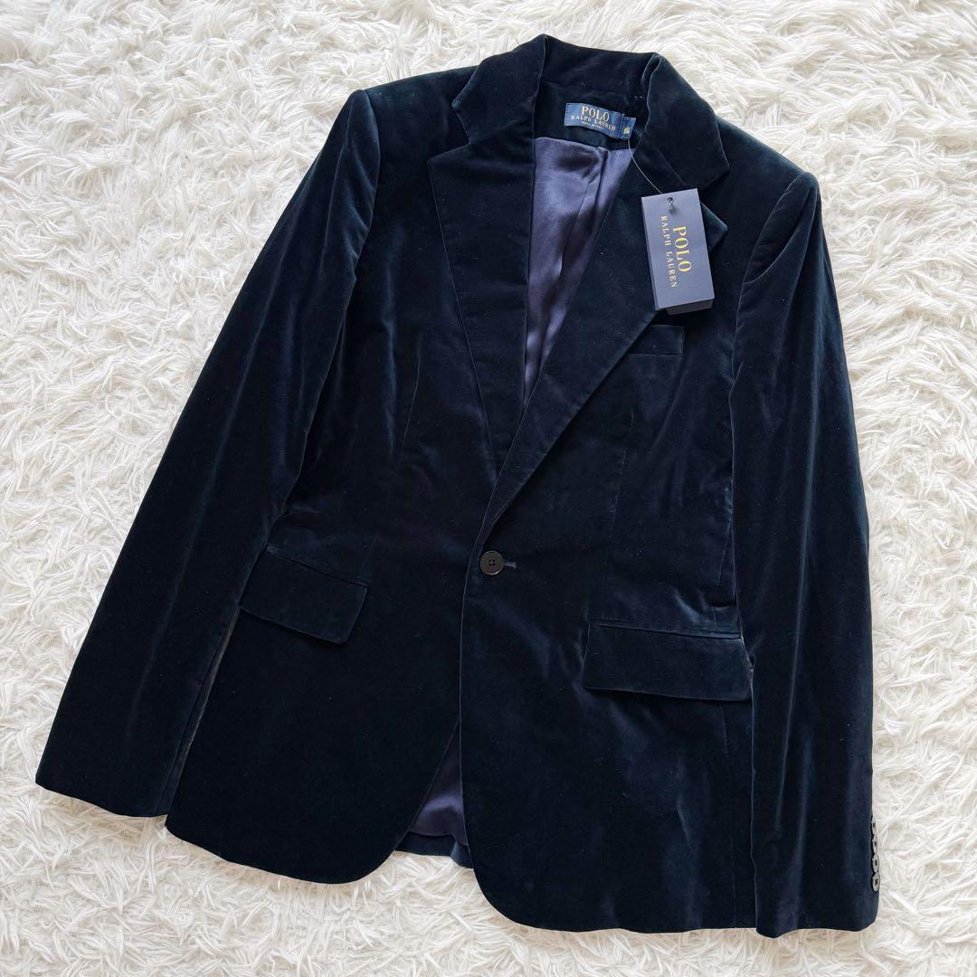 新品未使用タグ付き⭐︎ポロラルフローレン テーラードジャケット ベロア ネイビーS