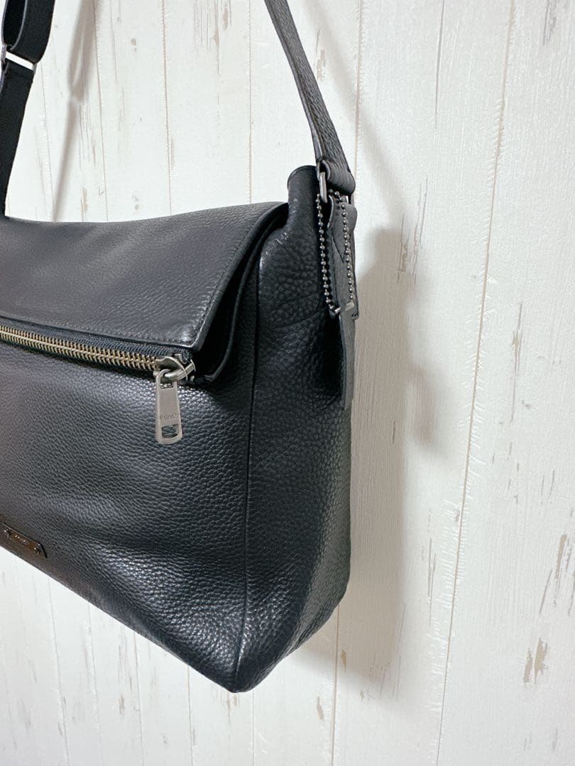 【ホープ】COACH 黒 レザー ショルダーバッグ