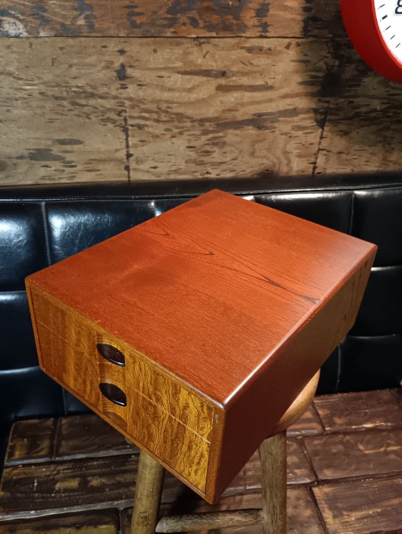 駿河伝統工芸細工　指物師　鈴木義雄　 欅　玉杢　小引き出し　２杯　民芸　モダン