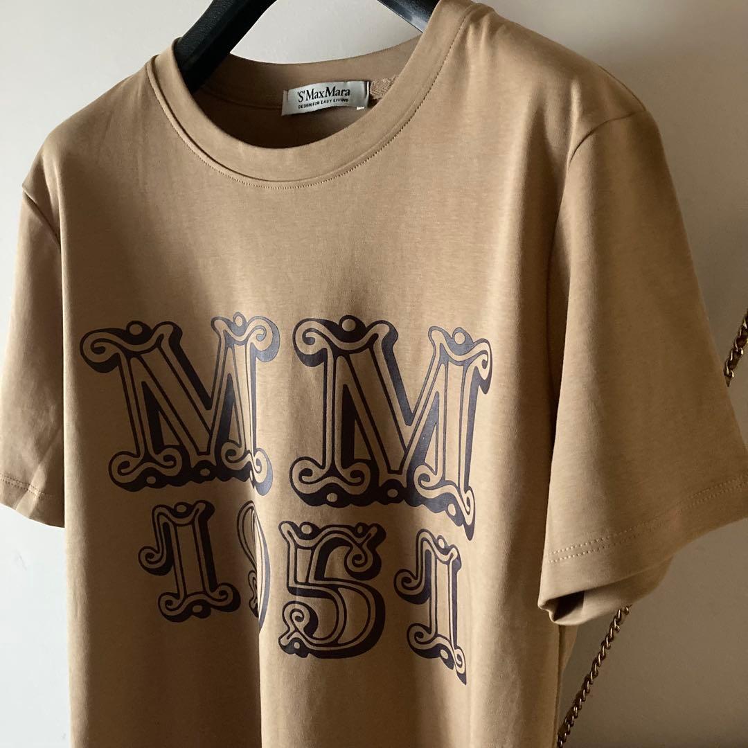 'Sマックスマーラ＊MINCIO MM1951 高密度ツヤ感Tシャツ＊キャメル