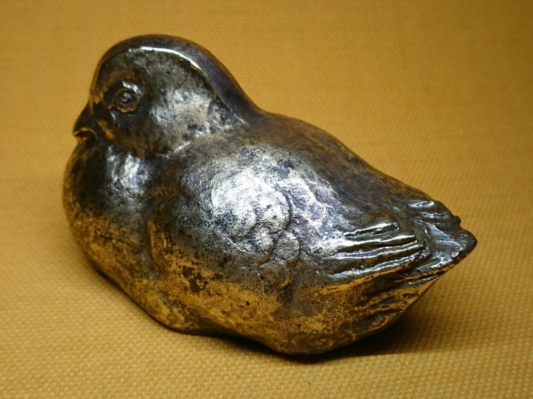 トリ　鳥　金属　彫像　オブジェ　置物　インテリア　工芸品　美術品　A2777