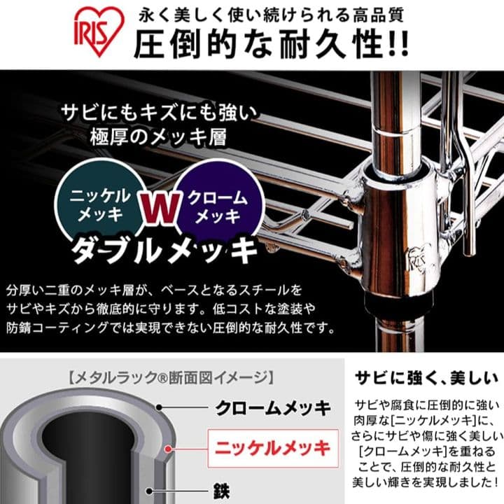H　アイリスオーヤマ　ラック　メタルラック本体　3段　MR-1209　YK