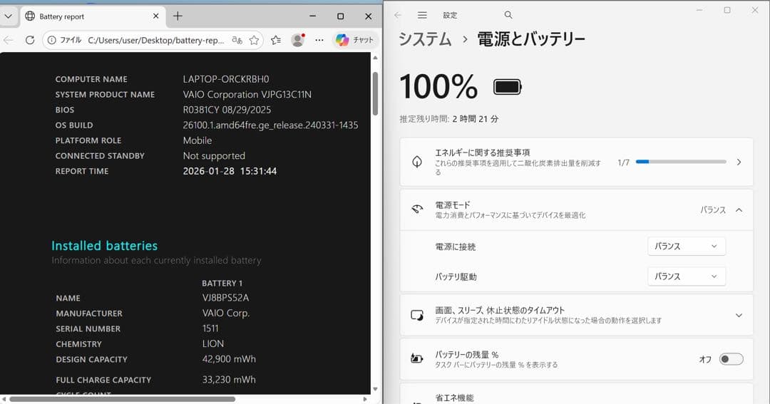 【美品】VAIO 爆速SSD256GB 8GB第10世代パソコン バイオPC