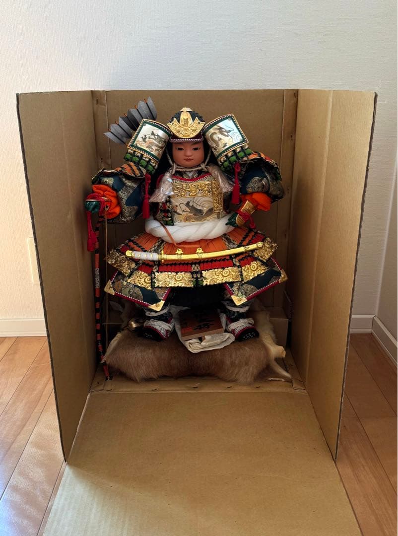 五月人形　子供大将飾　黑一曙 峰月　鎧着武者人形　端午の節句