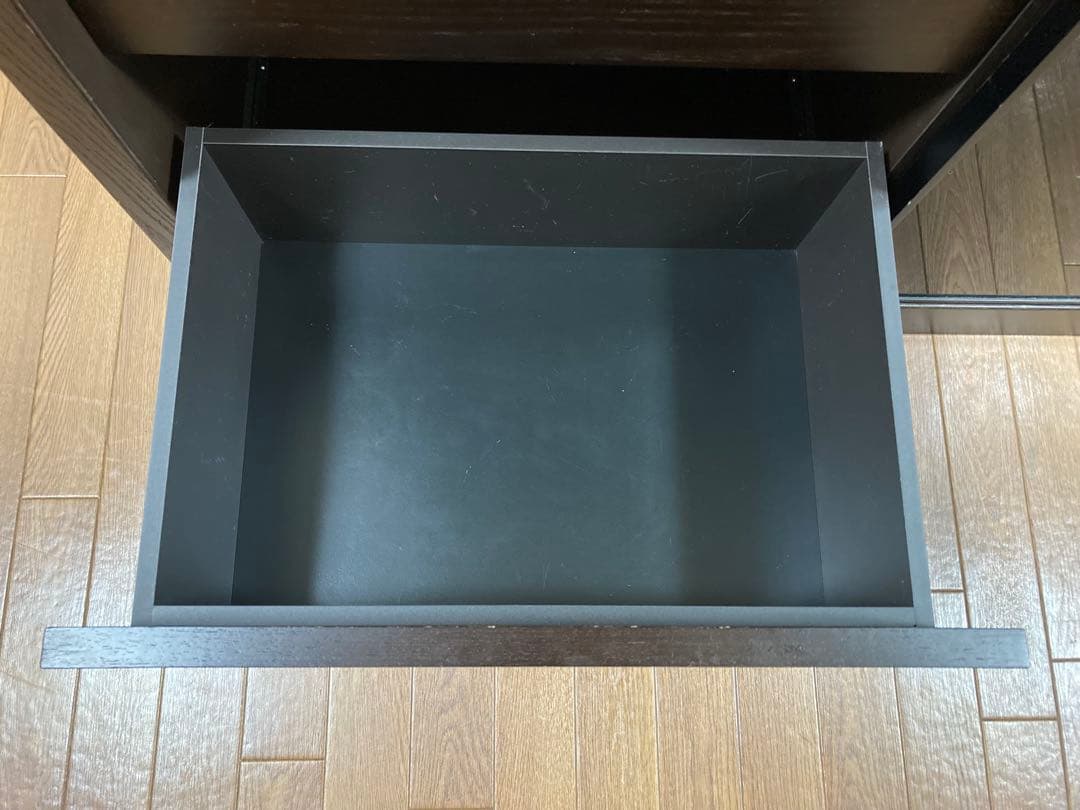 ☆ アクタス ダークブラウン 食器棚・キッチンボード ブラックガラス ☆