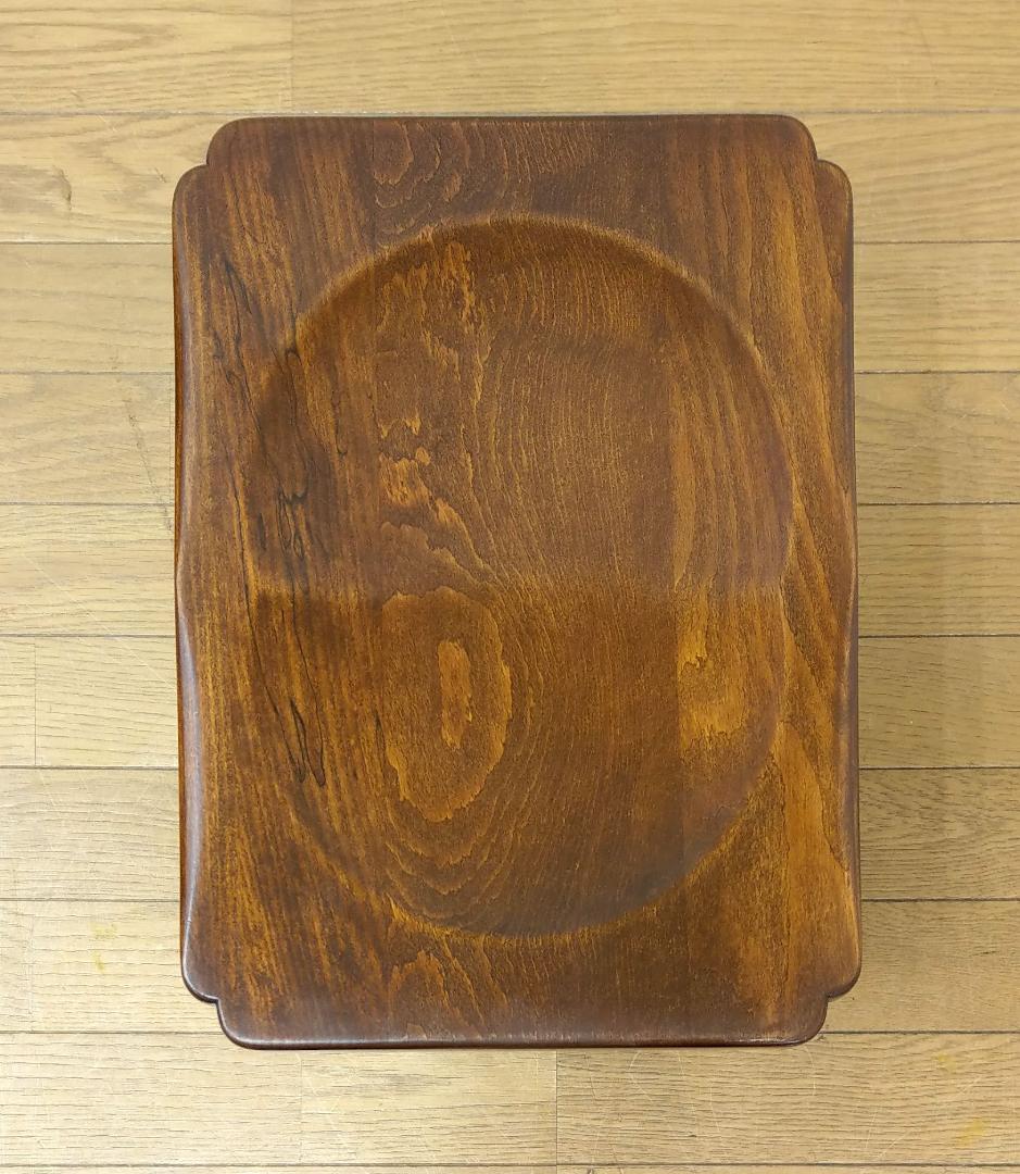 美品 吉田璋也デザイン 鳥取民芸木工 木製 欅(ケヤキ) 無垢 引出付スツール