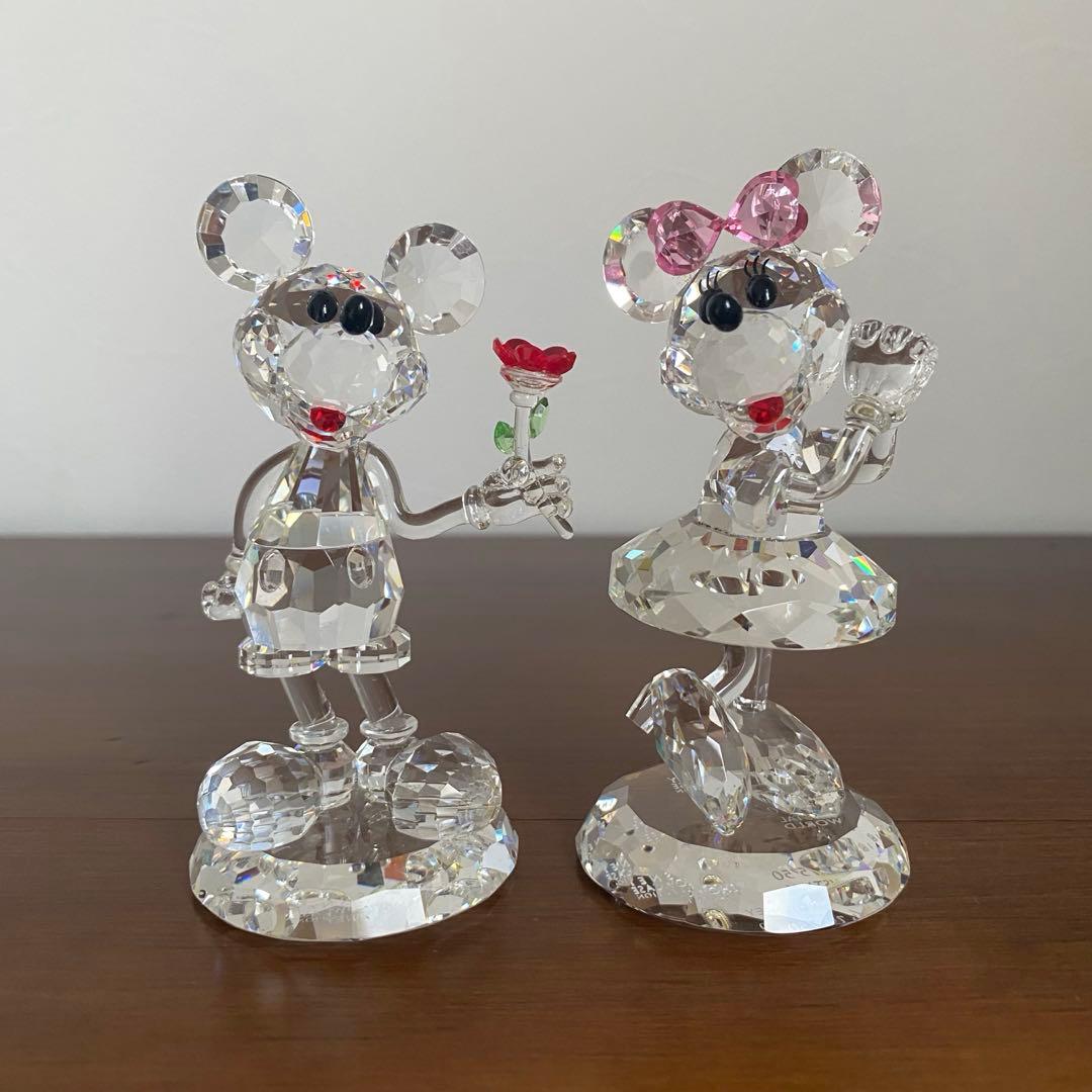 ディズニーショーケース クリスタルワールド ミッキー&ミニー 置物