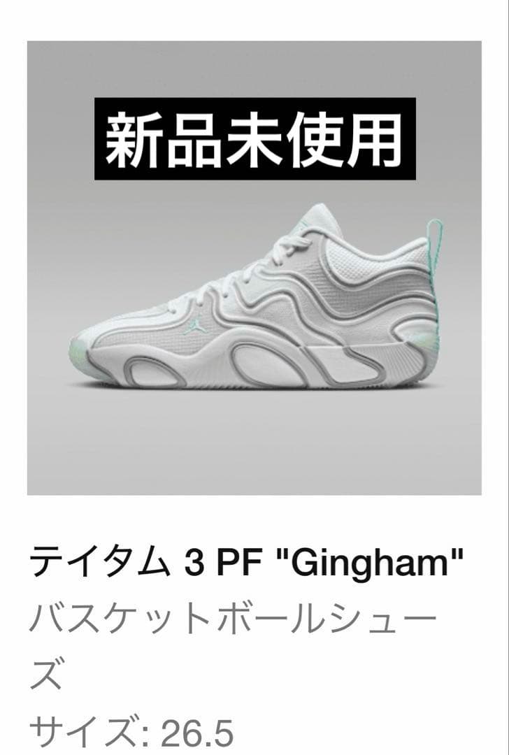 【新品未使用】 ジョーダン テイタム 3 PF \"Gingham\" ✨26.5
