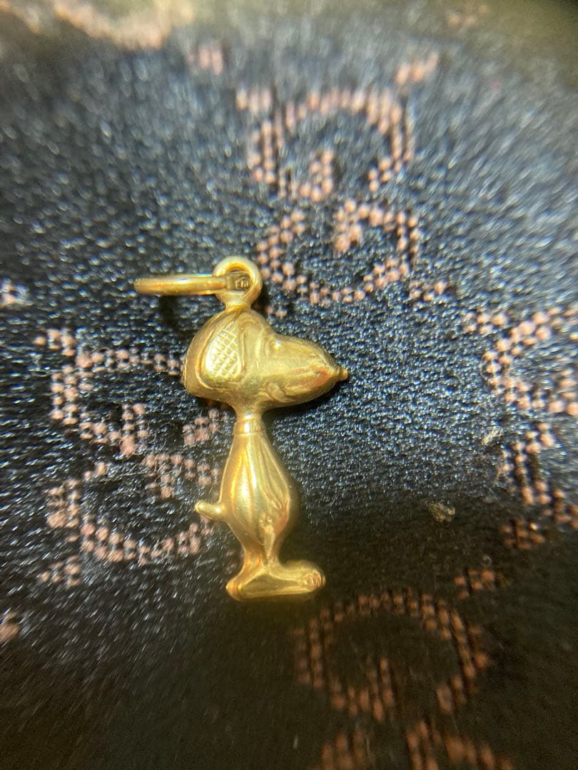 ビンテージ スヌーピー K18YG 750刻印 ネックレストップ チャーム