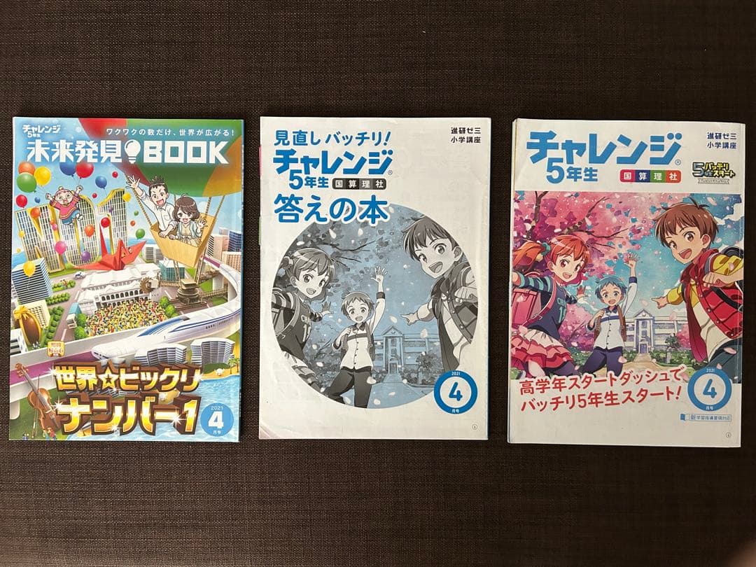 進研ゼミ小学講座　チャレンジ5年生　まとめ売り 未記入　4月〜3月号 英語
