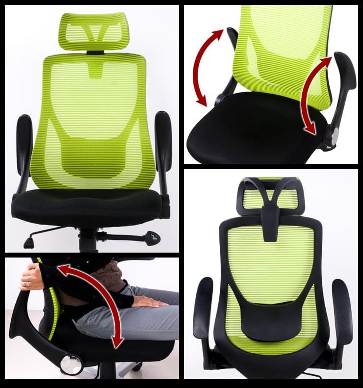 【新品】人気オリジナル設計 メッシュハイバックオフィスチェア ロッキング