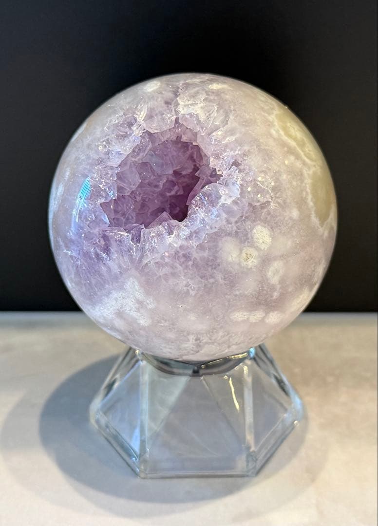 ピンクアメジスト スフィア 丸玉 ③ 笑口 ザクザク 天然石