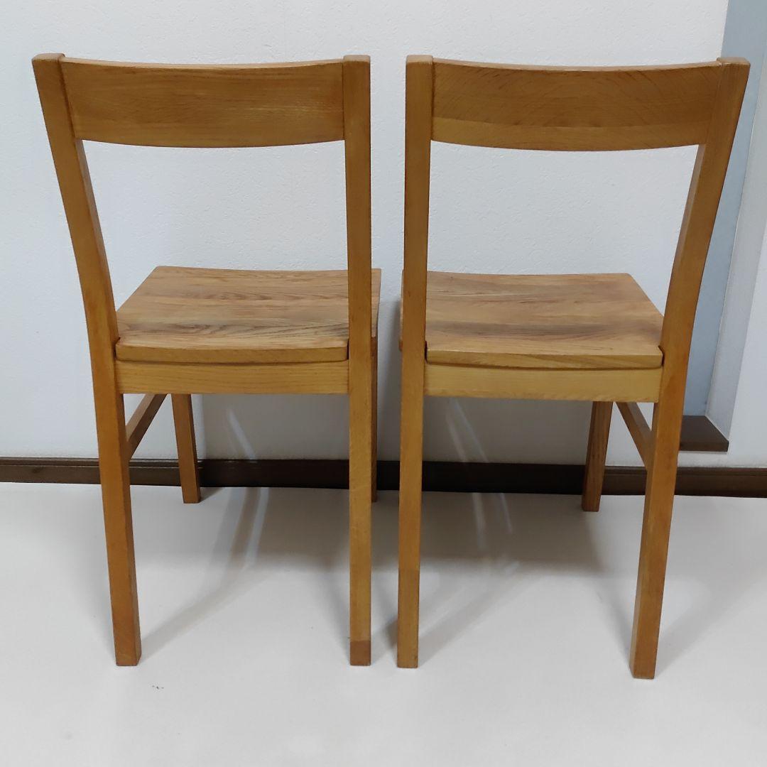 廃盤 希少 2脚セット 無印良品 無垢材 オーク材 チェア 椅子 イス 送料無料