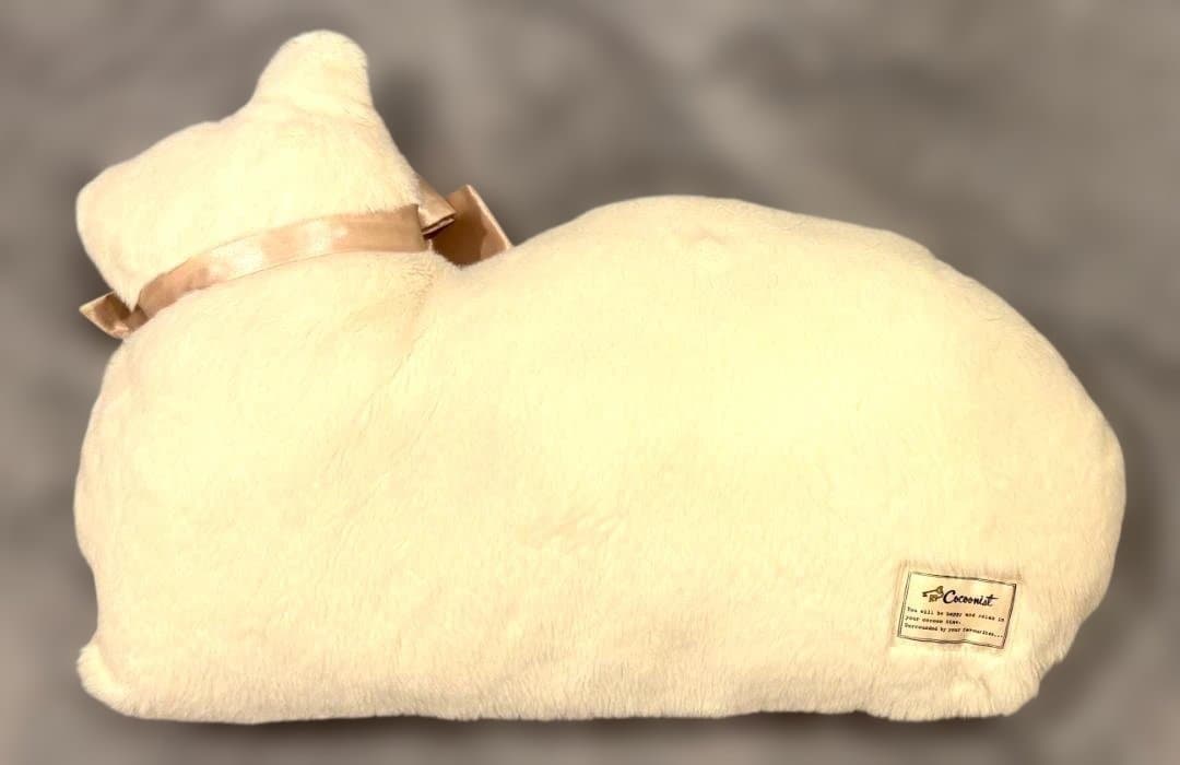 Cocoonist サテンリボン付きねこ型クッション（ピンク）
