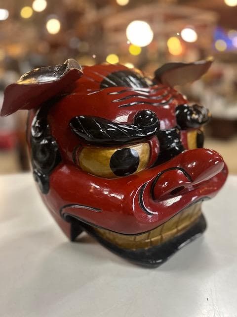 獅子頭　獅子舞　雄・雌　縁起物　実物木彫