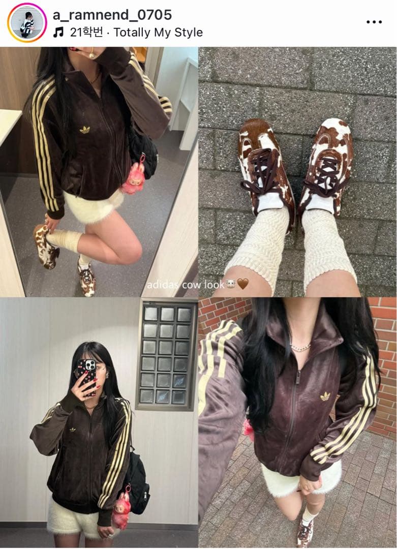 新品M⭐️adidas ファイヤーバード ベロア トラックトップ ダークブラウン