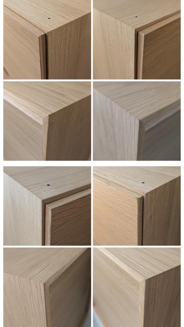 USED MUJI スタッキングチェスト 2個セット オーク材 引出 連結ピン付