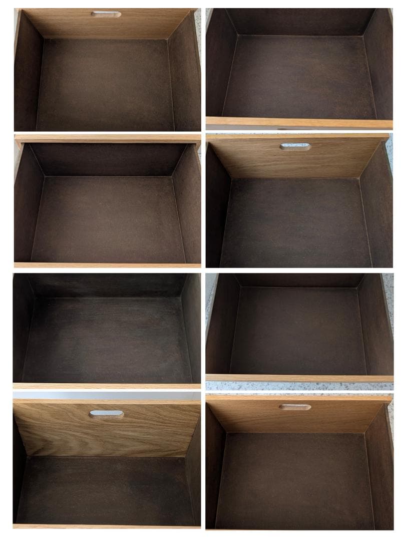 USED MUJI スタッキングチェスト 2個セット オーク材 引出 連結ピン付