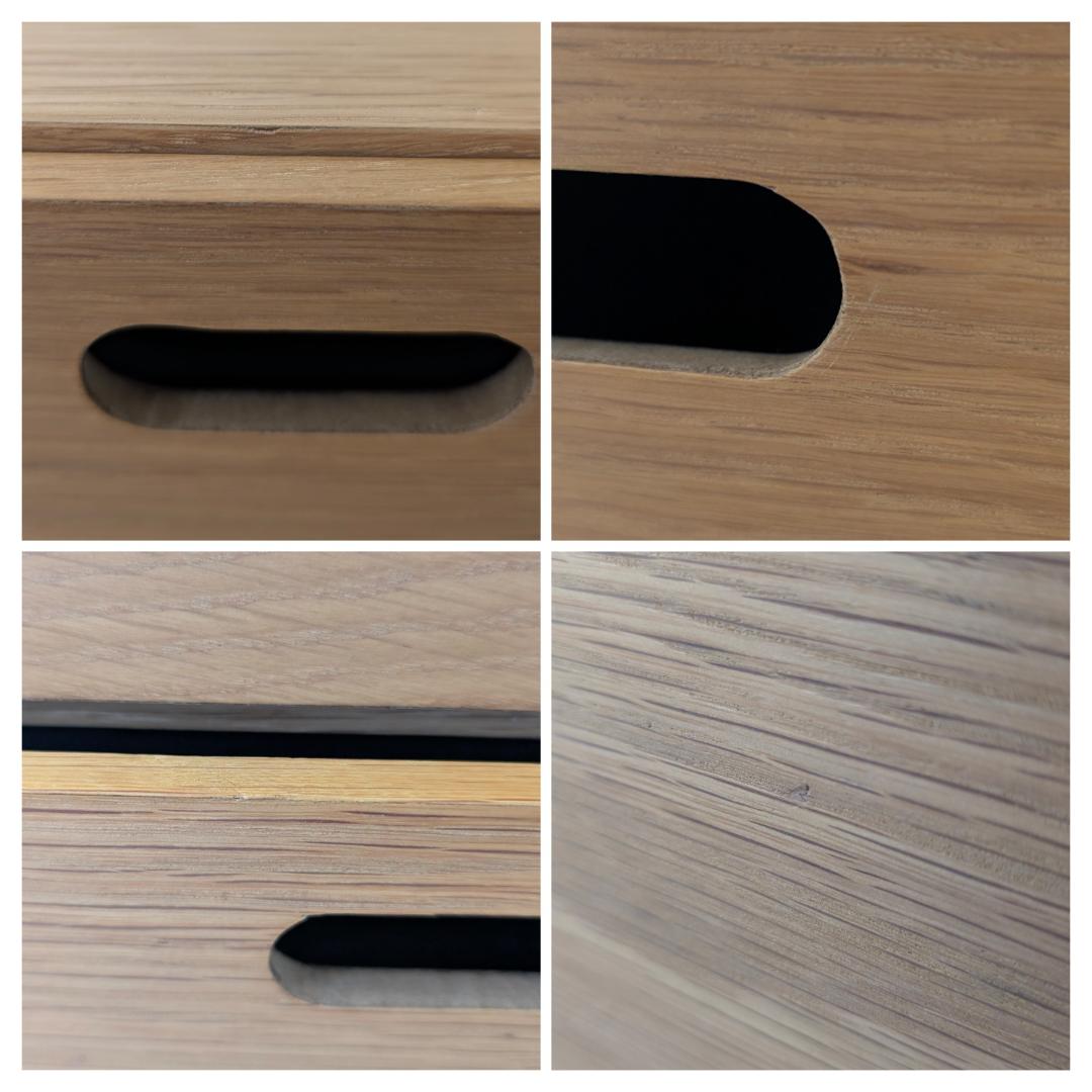 USED MUJI スタッキングチェスト 2個セット オーク材 引出 連結ピン付
