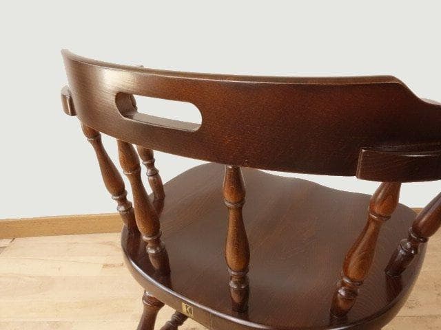 飛騨産業　キツツキ　穂高　アームチェアー①　イス　椅子　 木製　再塗装済ＵＳＥＤ