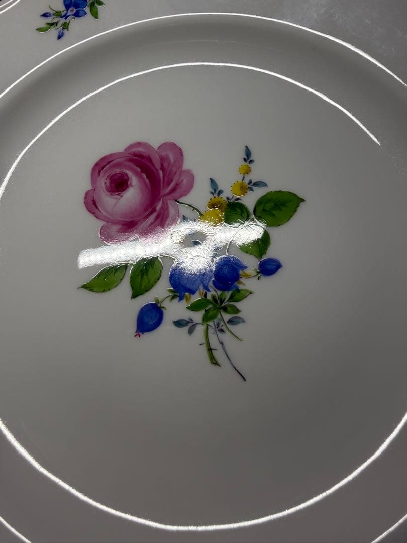 マイセン　三つ花（ピンクローズ）　カップ＆ソーサー＆プレート