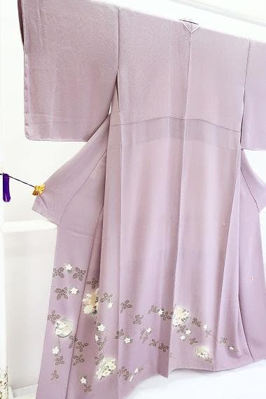 ★専用★未使用品 色留袖 紅藤 縮緬地 枝花 菊 身丈158cm フォーマル