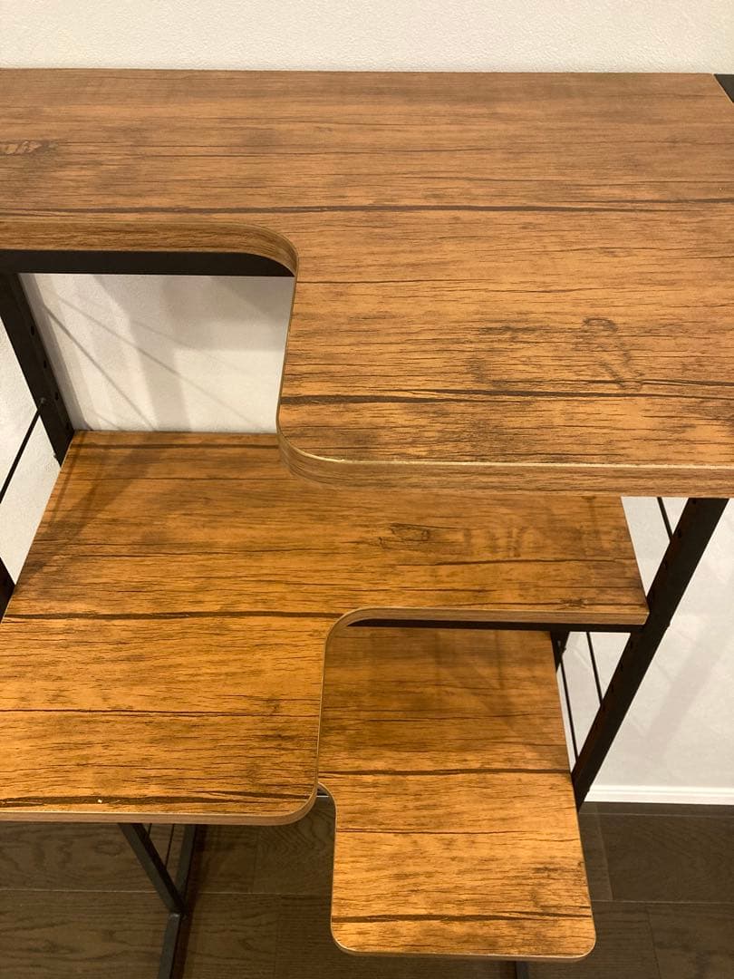 キャットタワー　本棚　収納棚　収納ラック　ブラウン　スチール