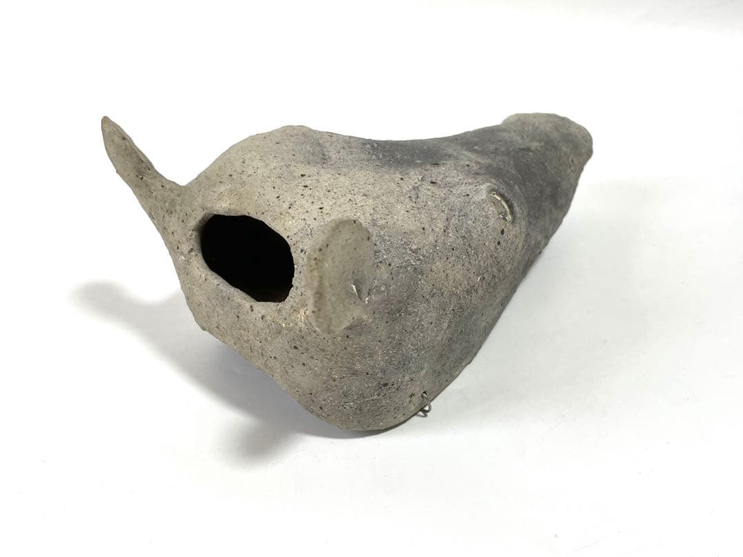 陶芸家　三原研　炻器獣頭掛花入　現代アート　現代陶芸　師　船木研児　個展出品作