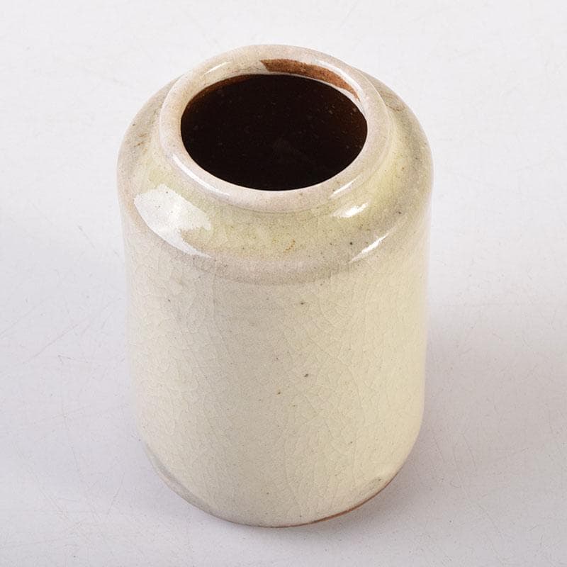 茶道具　萩焼　古萩　清水茂生作　茶入　仕覆付　共箱　V　7225