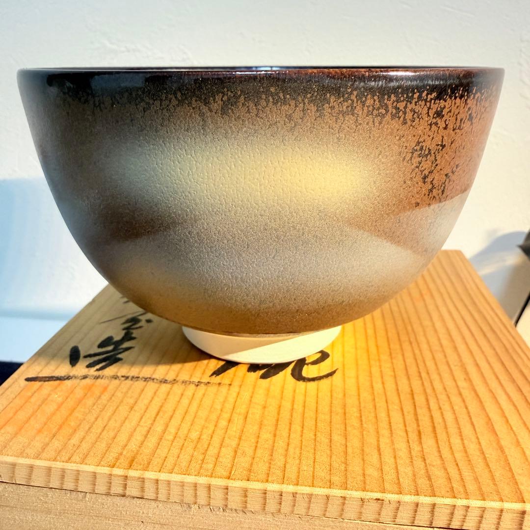 九谷焼 山崎康生 抹茶碗 共箱 未使用 茶道具 茶器 陶芸 骨董 コレクション