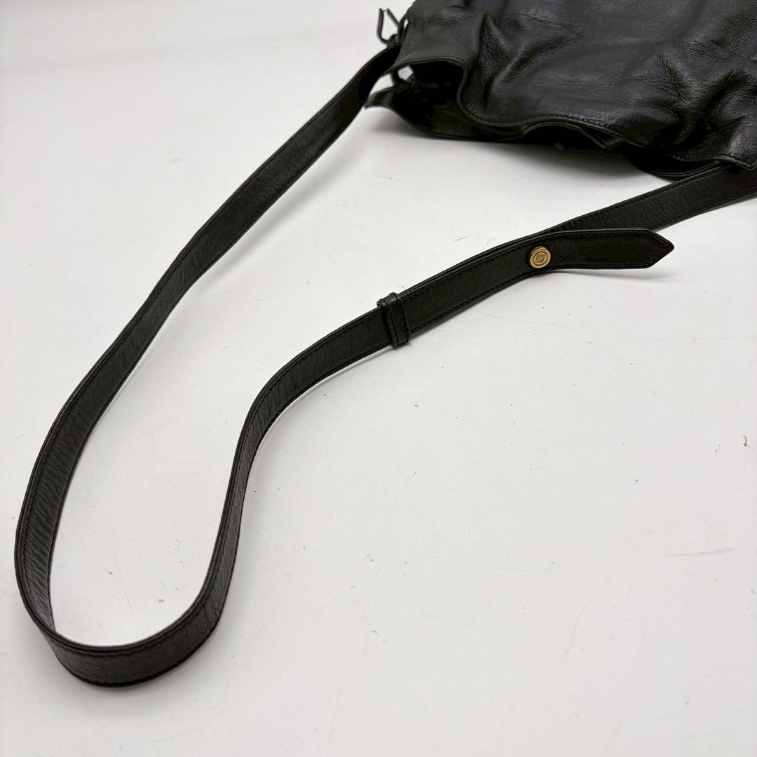 極美品✨ロエベ フラメンコ ショルダーバッグ 巾着型 アナグラム ブラック