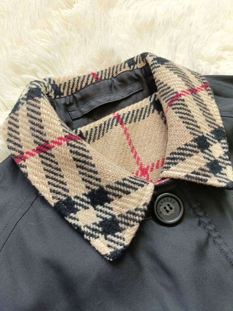 美品　 バーバリーロンドン　ノバチェック　リバーシブル　ジャケット コート　毛