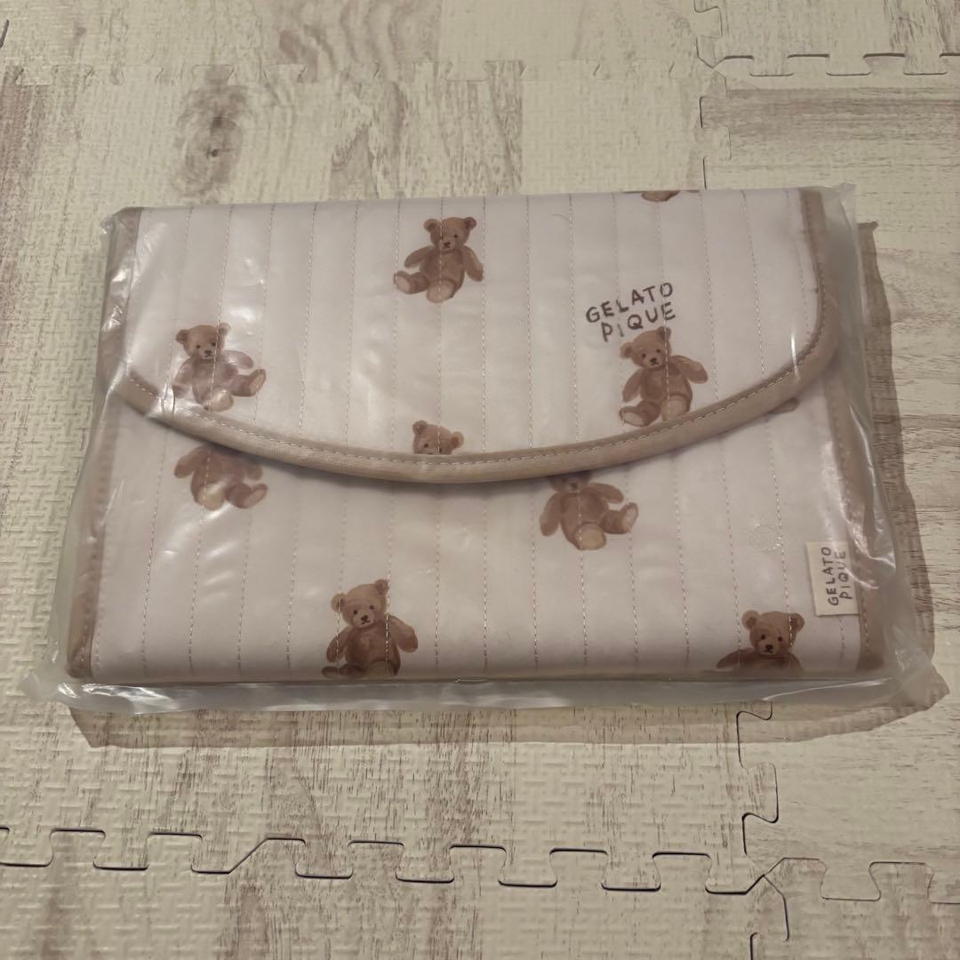 ジェラートピケ　母子手帳ケース　ベア柄
