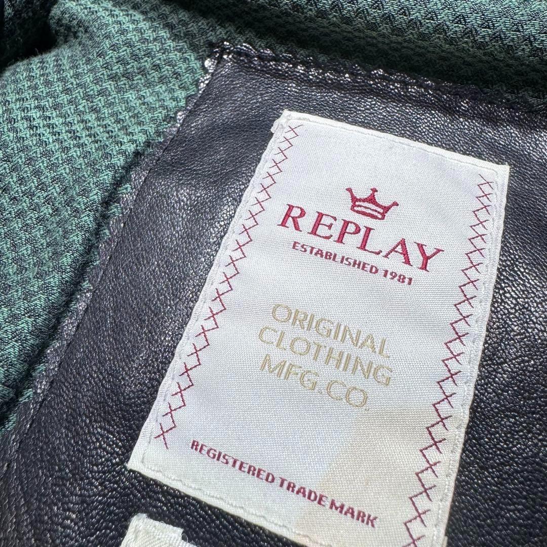 リプレイ REPLAY カウレザー 八の字ライダース シングル Sサイズ