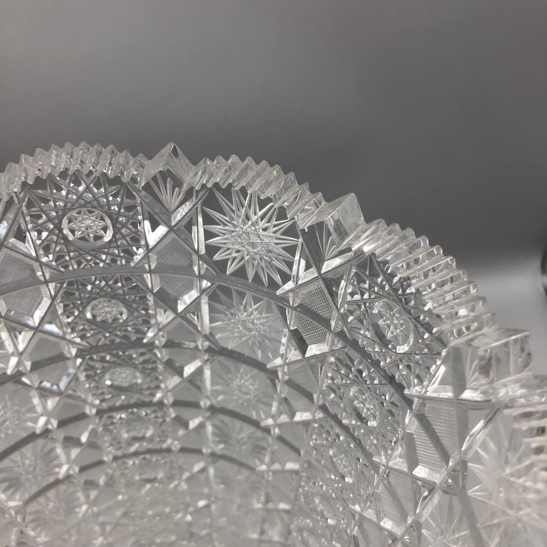 新品未使用箱入りボヘミアクリスタルカットフラワーベース花瓶31cm高級工芸品