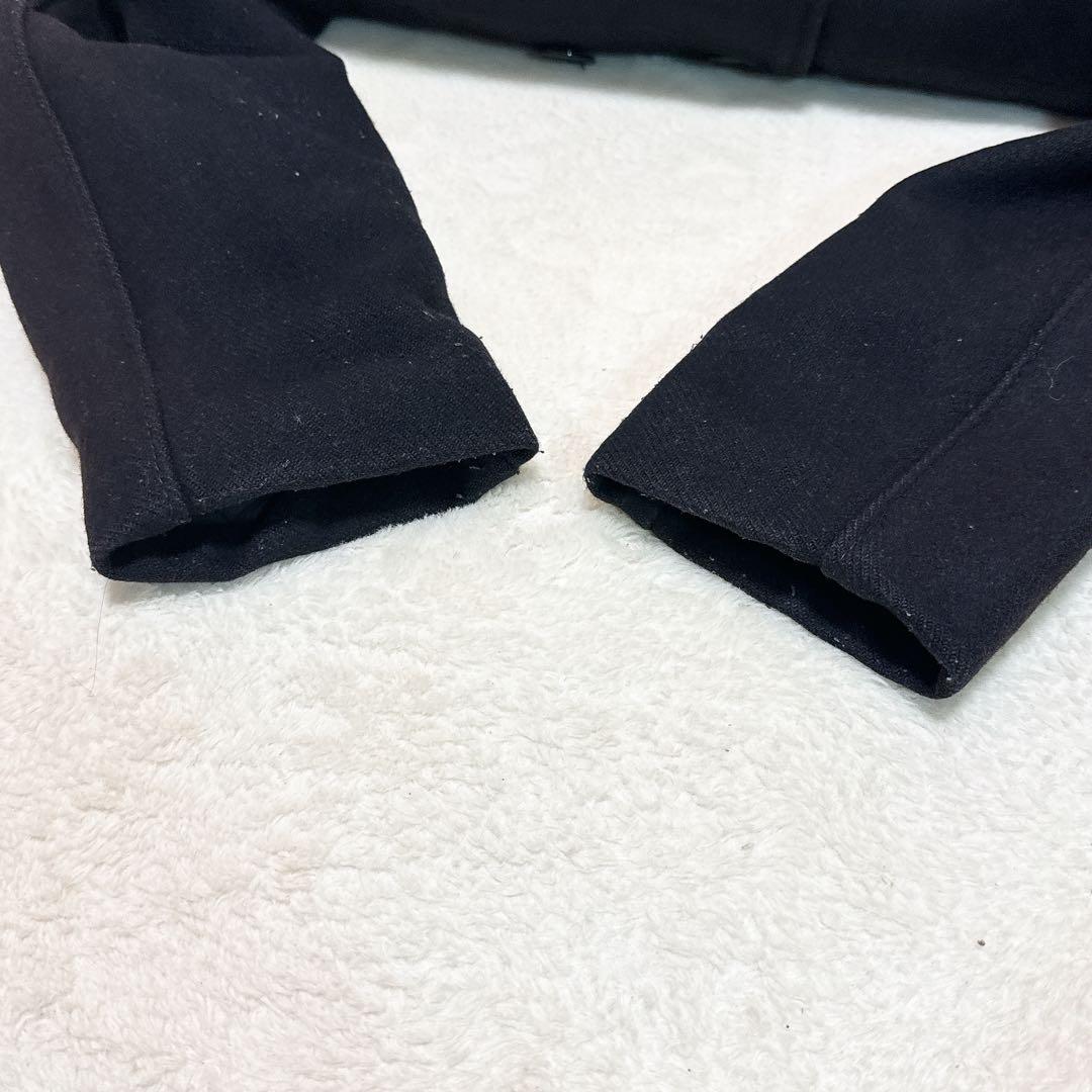 人気✨ ショット Pコート メルトン キルティング 38 ウール ブラック