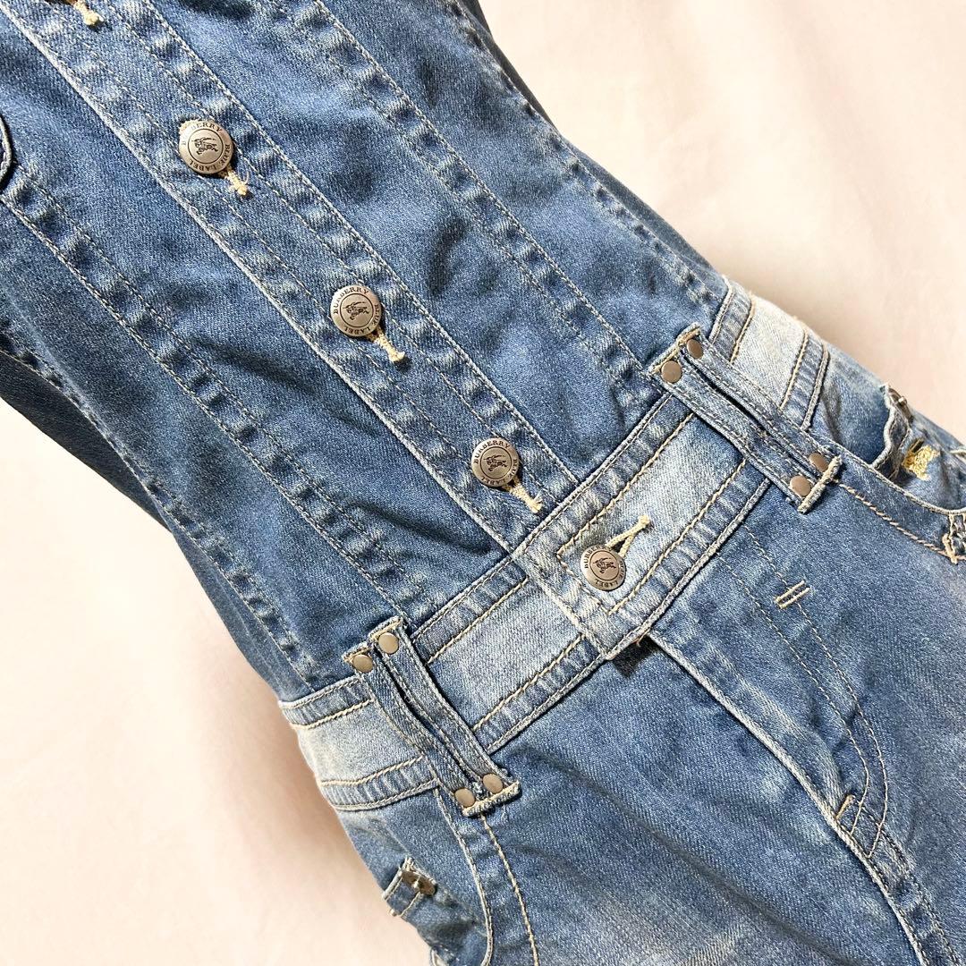 バーバリー ブルーレーベル デニムワンピース デニム ミニスカート ブルーデニム