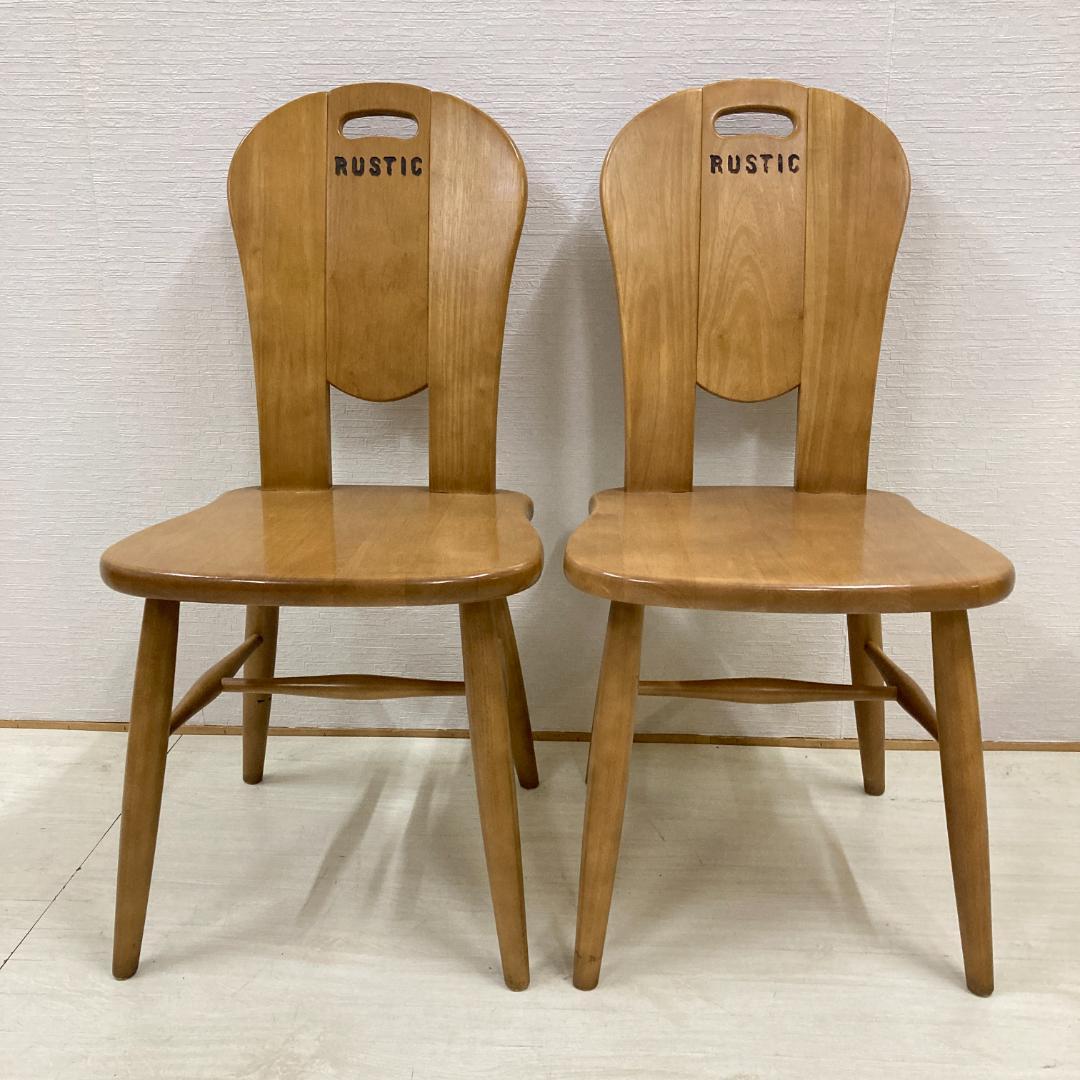 【カリモク】ルスティック　ダイニングチェア　２脚セット　椅子　カントリー A