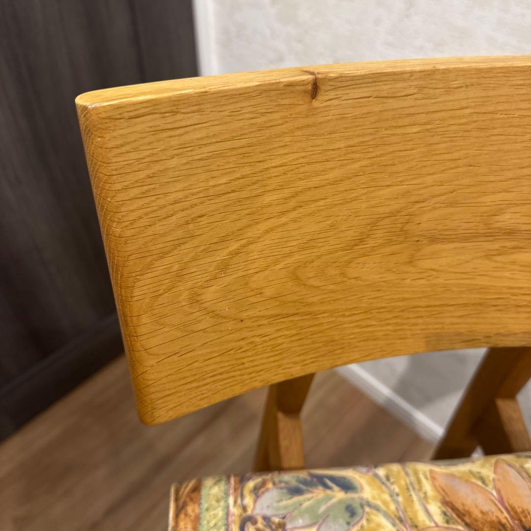 ナチュラルウッド バースツール 花柄クッション　飛騨産業