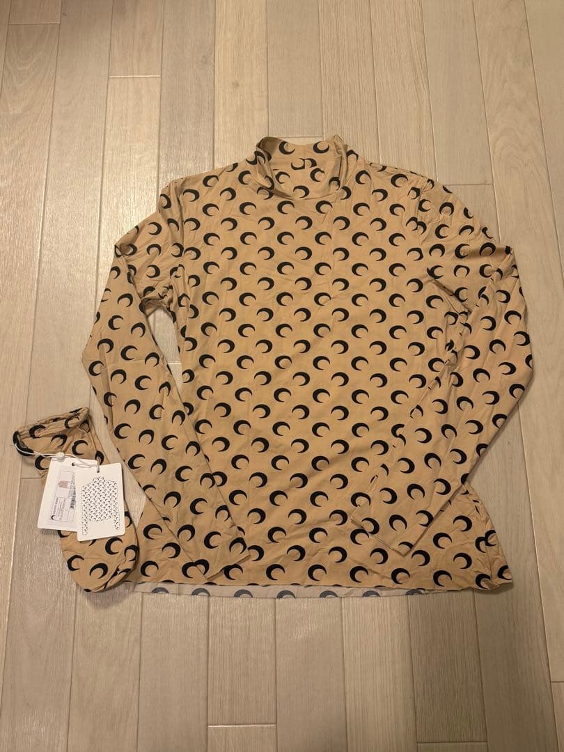 MARINE SERRE マリーンセル セカンドスキン ハイネックベージュ 正規