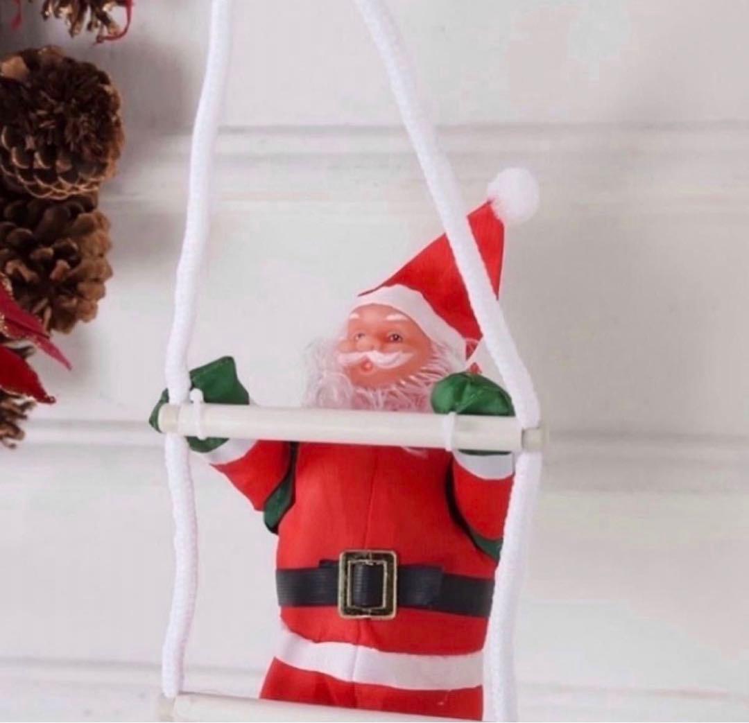 クリスマス サンタ シンプル ツリー はしごのぼり サンタクロース Xmas