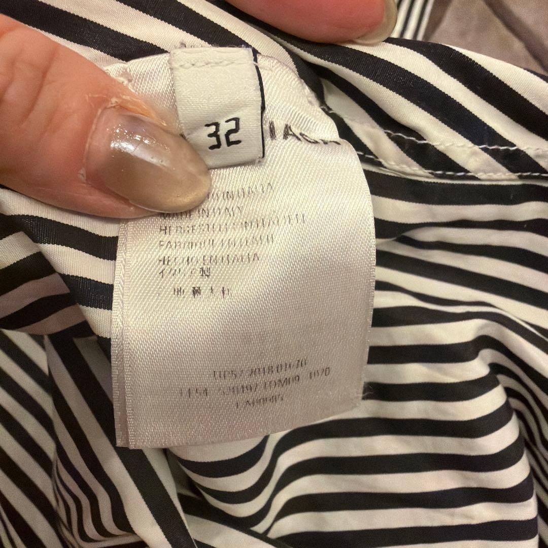 BALENCIAGA ストライプ リボン付きシャツ