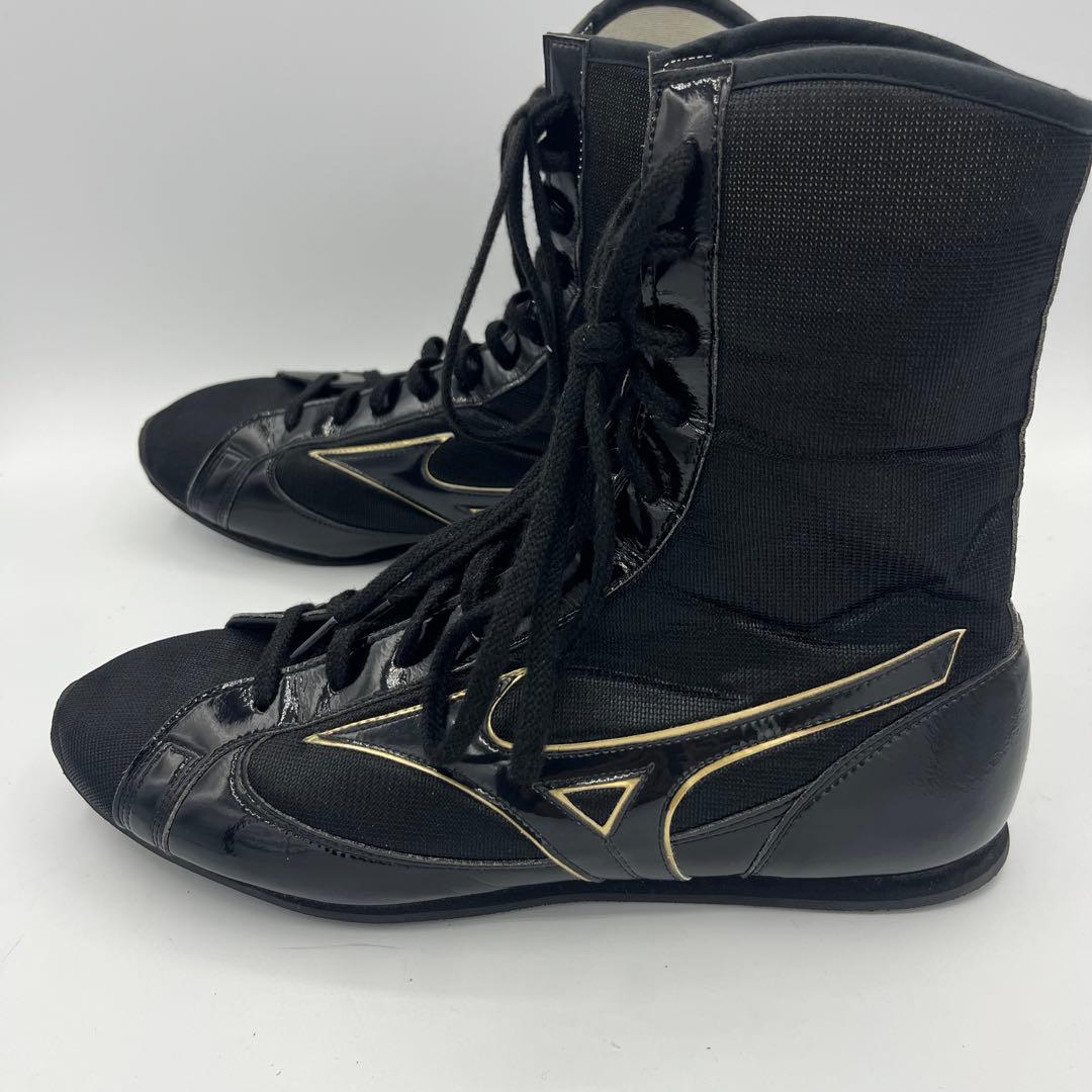 ミズノ ボクシングシューズ ブラック×ゴールド　サイズ