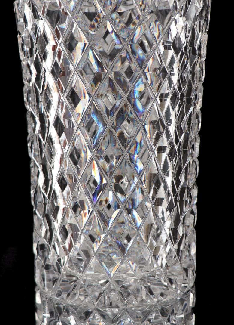 オールド・バカラ 1890年頃特大傑作 32cm2.8kg 切子花瓶 ディアマン