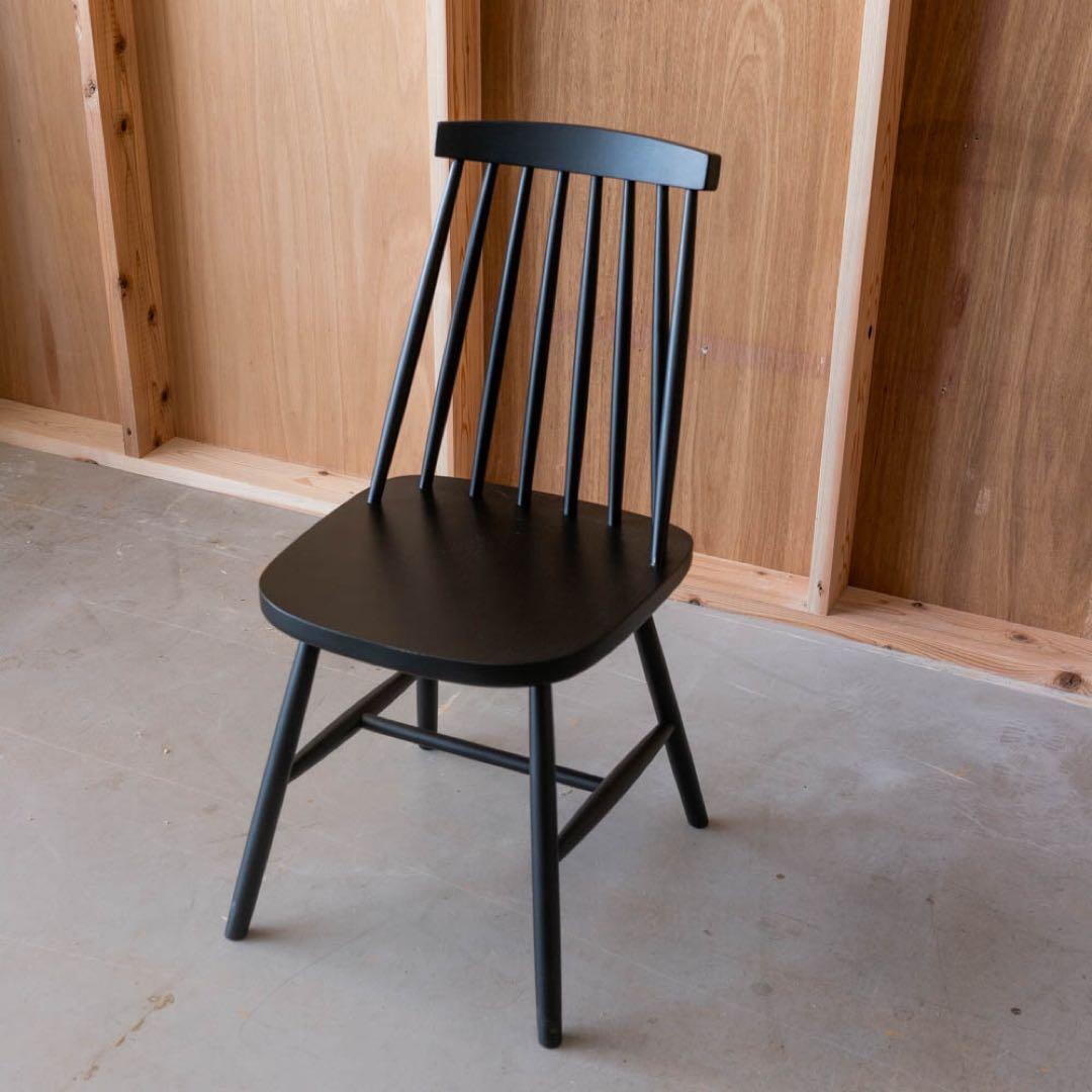 スポークチェア ダイニングチェア　ブラック
