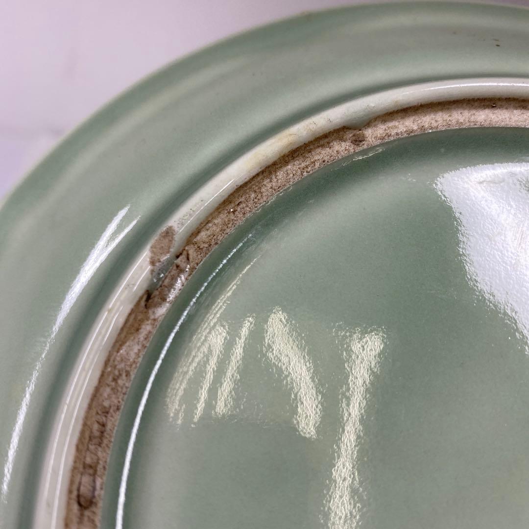 江戸後期　三田青磁　中皿2枚　直径19.3㎝ 東さ7-0202①