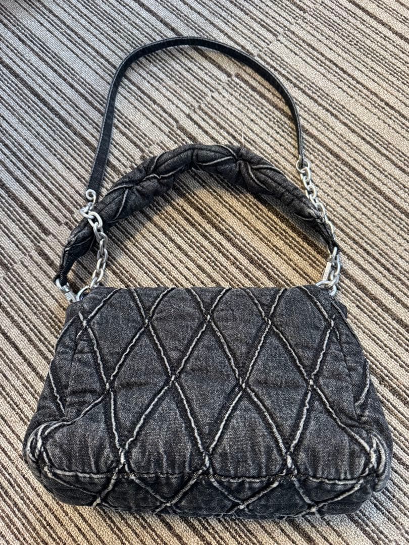 DIESEL デニム　キルティングショルダーバッグ グレー