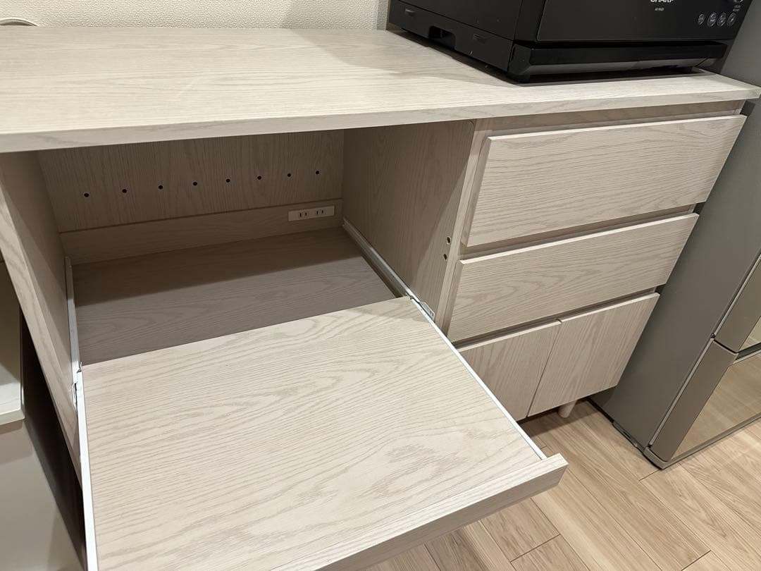 【9/22迄】LOWYA キッチン棚収納　ホワイトウォッシュ