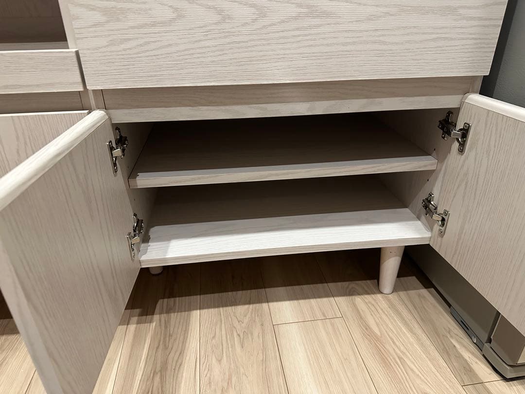 【9/22迄】LOWYA キッチン棚収納　ホワイトウォッシュ