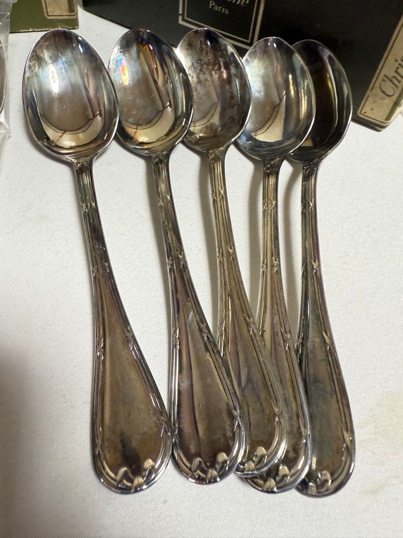 廃盤品クリストフル カトラリー Rubansスプーン15cm4本13.5cm５本